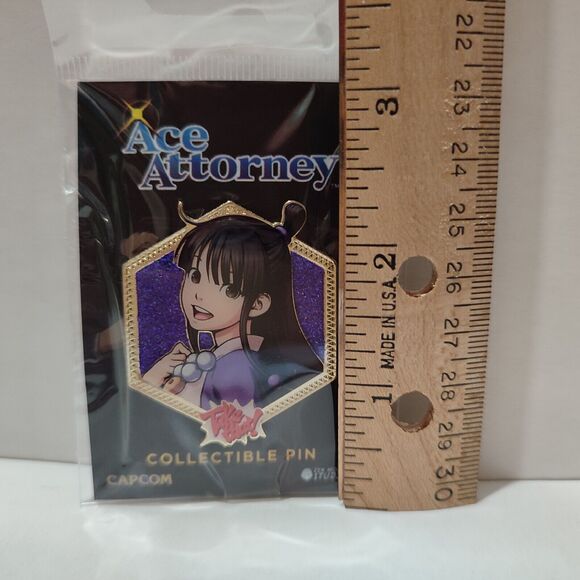 Ace Attorney Phoenix Wright Maya Fey Enamel Pin Official Badge Full Color - Picture 2 of 2